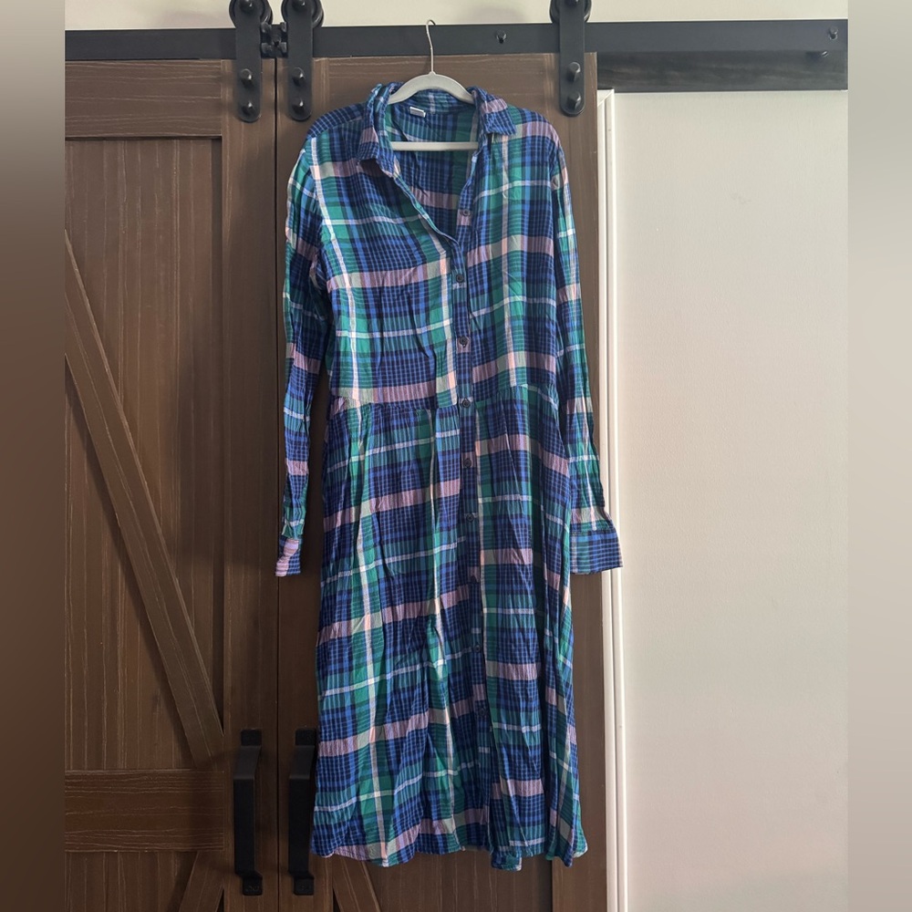 Old Navy Plaid Long Sleeve Dress